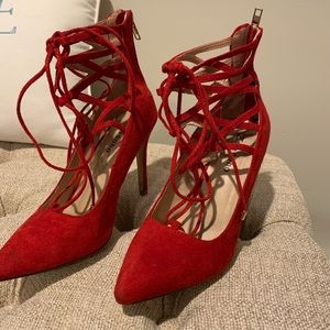 Red Lace-Up Heels🍍